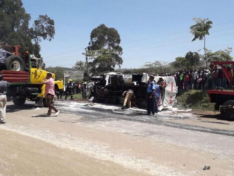 An Accident Scene near Eveready Roundabout , Nakuru County in September 2018.