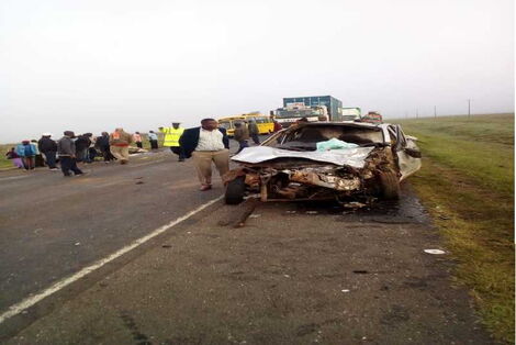 An accident along the Nairobi Mombasa highway