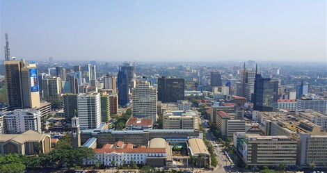 An aerial view of Kenya's capital, Nairobi.