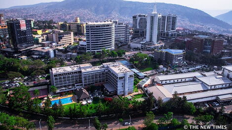 An aerial view of Kigali, Rwanda.