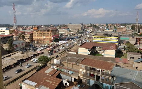 An aerial view of Ongata Rongai town in Kajiado County.