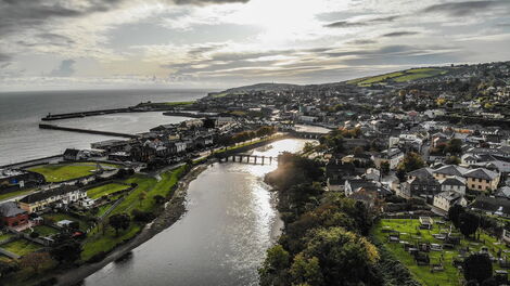 An aerial view of Wicklow Ireland