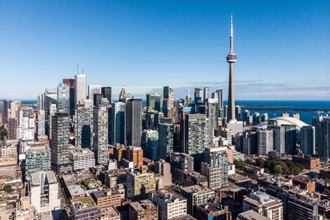 An aerial view of the Canadian City of Toronto.