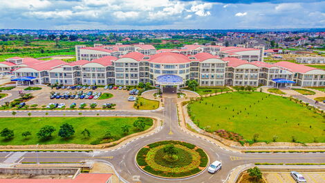 An aerial view of the Kenya University of Teaching, Referral and Research Hospital (KUTRRH)