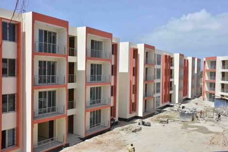 An artistic representation of the 2,000-unit housing project under construction in Busia County