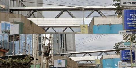 An example of a skywalk connecting two buildings at Westlands Nairobi