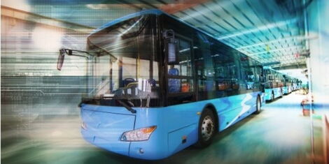 An illustration of an electric bus used by BasiGo.