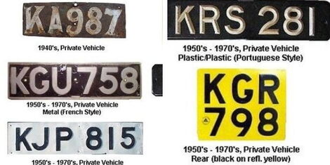 An image of some of the Kenyan number plates 