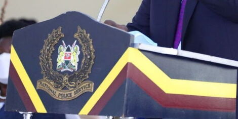 An image of the National Police Service podium.j