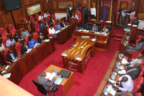 An image of the Senate committee in parliament in a past proceeding.