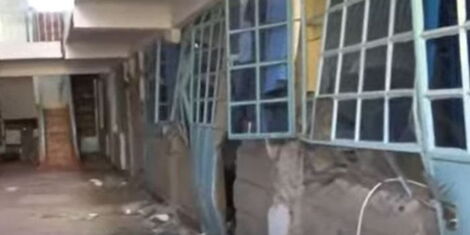 An image of the building that began sinking in Juja, Kiambu County.