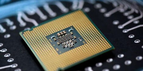 An undated image of a semi-conductor chip used in manufacture of cars.