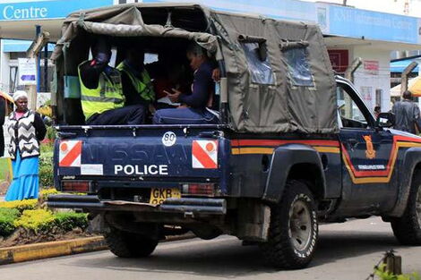 An undated photo of a police car in Kenya