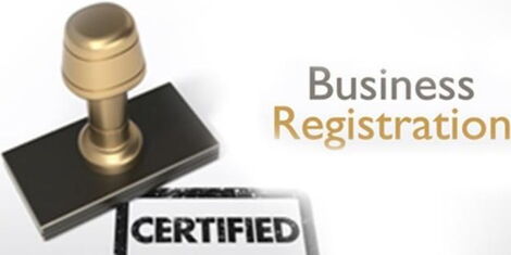 An undated photo of a poster on business registration