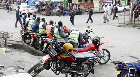 An undated photo of boda boda riders in Nairobi