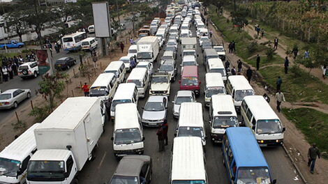 An undated photo showing heavy traffic along Mombasa Road