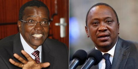 Chief Justice David Maraga (Left) and President Uhuru Kenyatta
