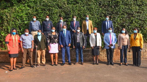 Deputy President William Ruto poses with de-whipped Jubilee legislators after a meeting on June 18, 2020