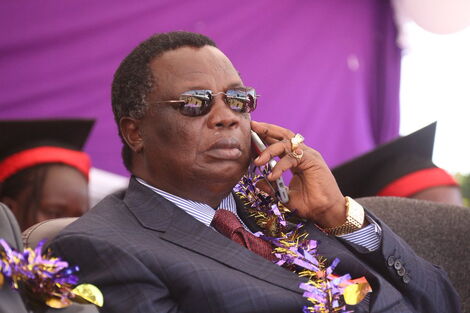 Cotu Secretary General Francis Atwoli at the Masinde Muliro University of Science and Technology where he was awarded an honorary doctorate degree on December 14, 2018.
