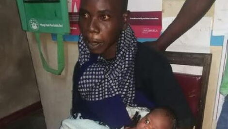 A baby who was rescued from a pit latrine in Kilifi