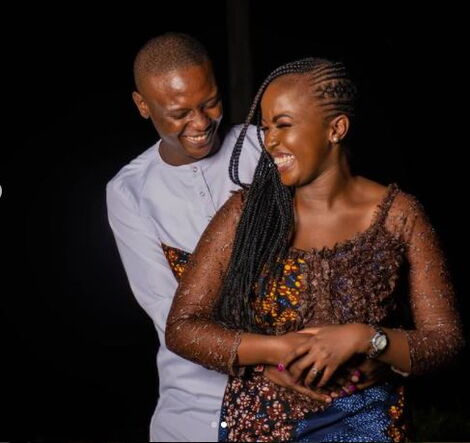 BBC News Anchor Grace Kuria (right) and her lover Joseph Kanja during her ruracio in Murang'a on Saturday, December 11, 2021.