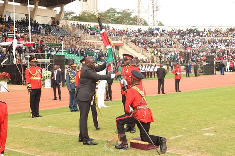 The 23rd Mechanised Infantry Battalion receiving their flag on Monday December 12, 2022
