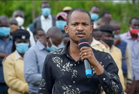 Embakasi East MP Babu Owino addressing a congregation In June, 2021
