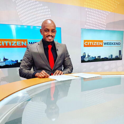 Sports anchor Bernard Ndong' at Citizen TV studio