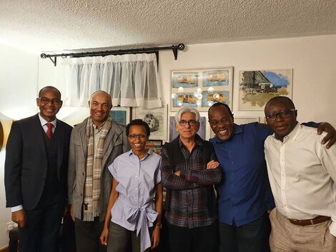 (From left) Joshua Oigara, Peter Kenneth, Wambui Kamiru Collymore, Bharat Thakrar, Jeff Koinange and Patrick Quarcoo pictured on Tuesday, June 30, 2020