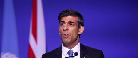 Britain's Chancellor of the Exchequer Rishi Sunak speaks during the UN Climate Change Conference (COP26) in Glasgow, Scotland, Britain, November 3, 2021.