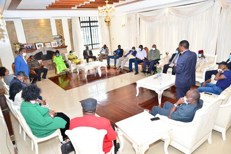 Bungoma Senator Moses Wetangula's living room at his home in Karen, Nairobi