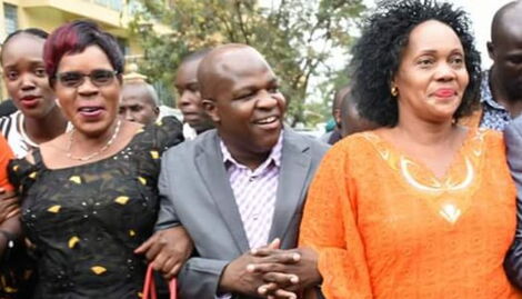 Rosa Buyu celebrating winning the Kisumu West parliamentary seat with her supporters on August 10, 2022.