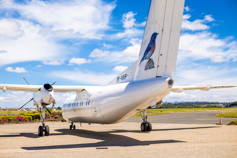An aircraft belonging to Bluebird Aviation Services 