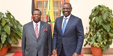 COTU boss Francis Atwoli (left) and President William Ruto (right) at State House, Nairobi on December 1, 2022.jpg