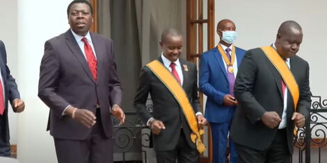 Cabinet Secretaries entertain President Uhuru Kenyatta at State House, Nairobi on Wednesday, June 1, 2022