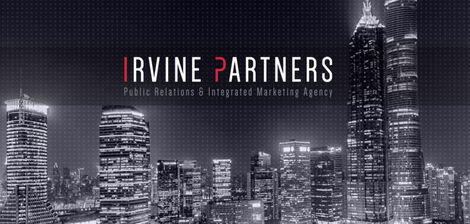 A poster of Irvine Partners Public Relations & Integrated Marketing Agency website