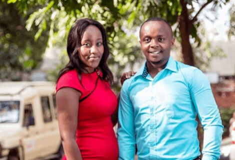 Nancy Onyancha (left) and Joab Mwaura posing for a photo in 2018 