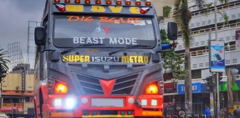 A Super Metro Matatu dubbed "The Beast" pictured along Nairobi CBD on October 4, 2020.