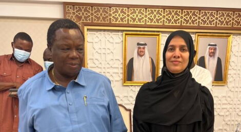 COTU boss Francis Atwoli meets the Deputy Speaker of The Shura Council (Parliament) Dr, Hamida Hassan Al-Sulaiti on Sunday, February 20. 