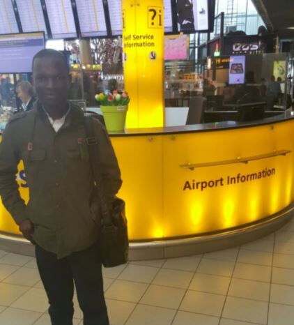 Tevin Obiga, before flying to Canada to pursue post-secondary education at the University of Manitoba