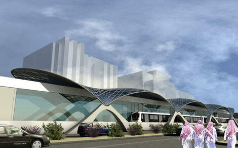An image of the representation of the Riyadh Metro project which began construction in April 2014.