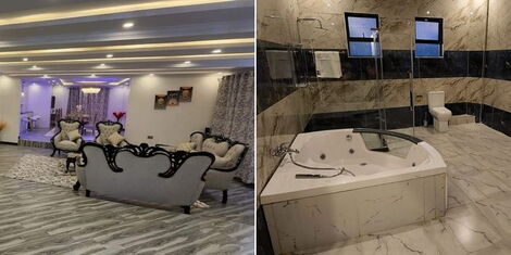 A collage photo of a section of the interior of Ken Carson's house in Kisumu County.