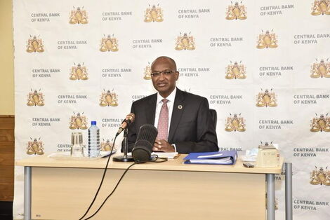 Central Bank of Kenya Governor Patrick Njoroge during a press conference in Nairobi on May 28, 2020.