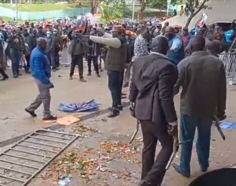 Chaos rocks Azimio La Umoja in Kasarani, Nairobi, on Friday, December 10, 2021.