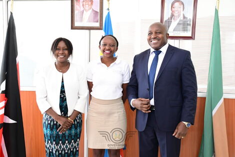 Embu Governor Cecily Mbarire, Charlene Ruto and Embu Deputy Governor Kinyua Mugo on Wednesday October 26, 2022