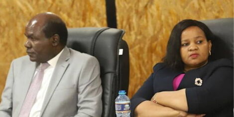Former IEBC chairperson Wafula Chebubaki and his former vice chair Juliana Cherera at a past event.