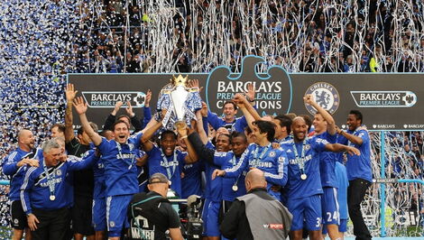Chelsea players celebrating a past win