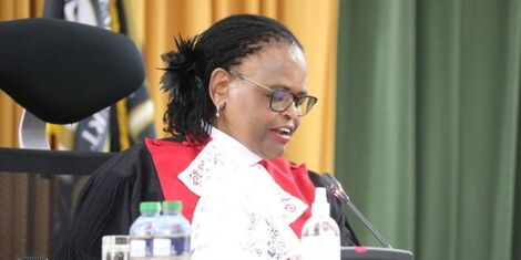 Chief Justice Martha Koome delivering the judgement of the presidential election petition at the Supreme Court on Monday, September 5, 2022