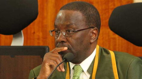 Former Chief Justice Willy Mutunga during a court seating while he served as the Chief Justice.