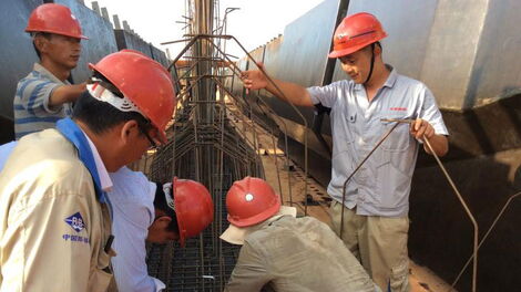 Chinese nationals at work during the construction of the SGR.